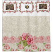 rideau de douche à fleurs rose victorien (Devant)