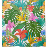 rideau de douche à fleurs tropicales (Devant)