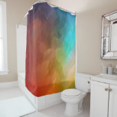Rideau de douche à flux de couleurs abstraites (En situation)