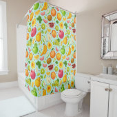 Rideau de douche à fruits tropicaux (En situation)
