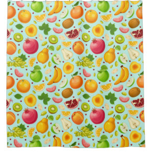 Rideau de douche à fruits tropicaux