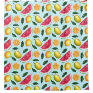 Rideau de douche à fruits tropicaux