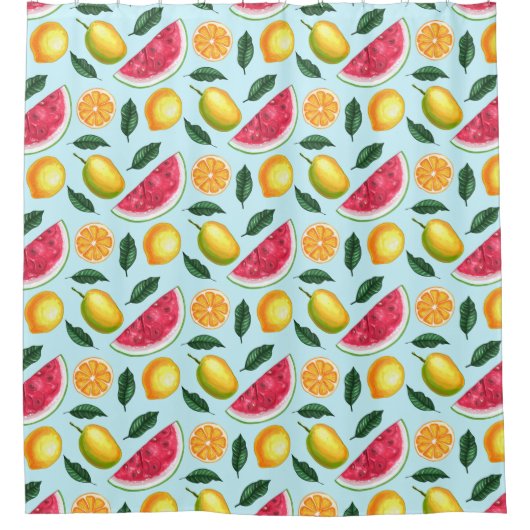 Rideau de douche à fruits tropicaux (Devant)