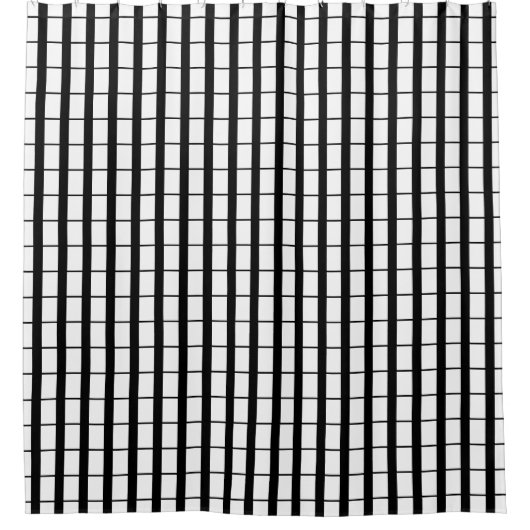 Rideau de douche à grille noir et blanc (Devant)