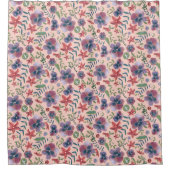 Rideau de douche à impression florale rose bohème  (Devant)