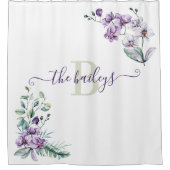 Rideau de douche à l'orchidée monogrammée (Devant)