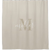 Rideau de douche à monogramme de nom de famille be (Devant)