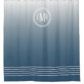 Rideau de douche à monogramme Ombre Bleu (Devant)