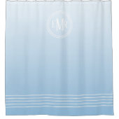 Rideau de douche à monogramme Ombre Bleu (Devant)