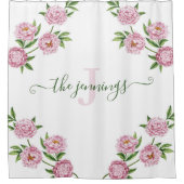 Rideau de douche à monogramme Poésie rose (Devant)