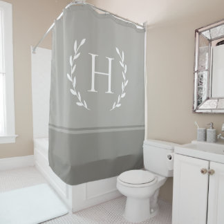 Rideau de douche à monogramme - Salle de bain init