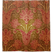Rideau de douche à motif Brown et rouge Floral (Devant)