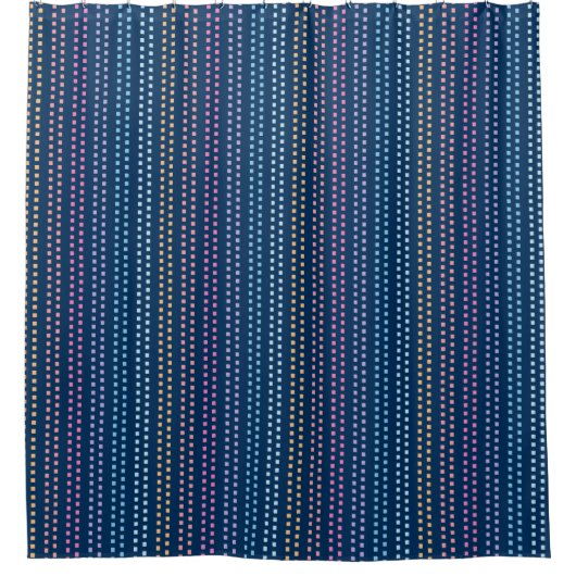 Rideau de douche à Motif Carré multicolore (Devant)