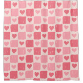Rideau de douche à motif coeurs peints d'amour (Devant)