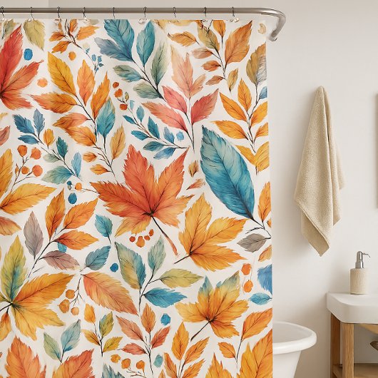 Rideau de douche à motif de feuilles de saison aut