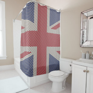 Rideau de douche à motif de filet Union Jack