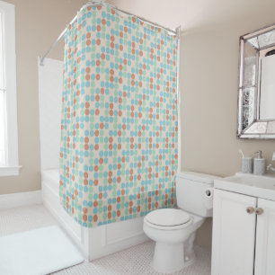 Rideau de douche à motif de points colorés