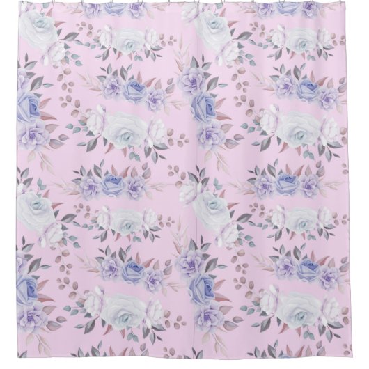 Rideau de douche à motif floral (Devant)