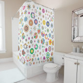 Rideau de douche à motif floral (En situation)