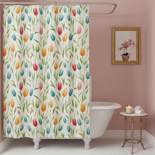 Rideau de douche à motif floral