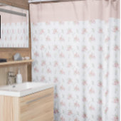 Rideau de douche à motif floral rose