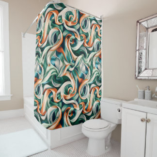 Rideau de douche à motif géométrique