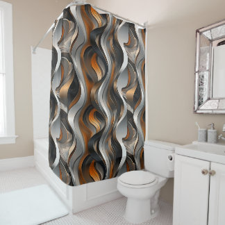 Rideau de douche à motif géométrique
