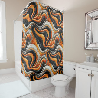 Rideau de douche à motif géométrique