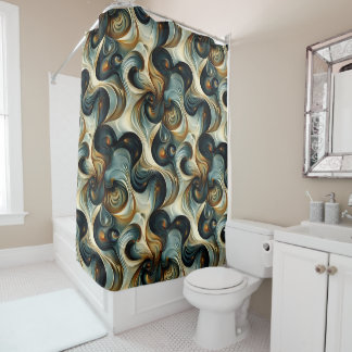 Rideau de douche à motif géométrique