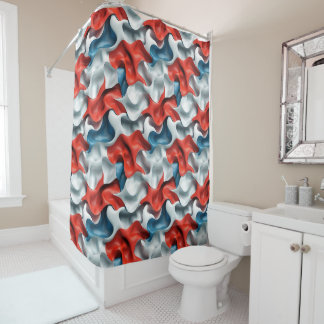 Rideau de douche à motif géométrique