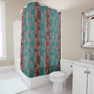Rideau de douche à motif géométrique Afrocentrique