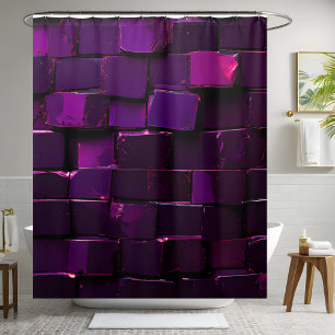 Rideau de douche à motif pourpre foncé