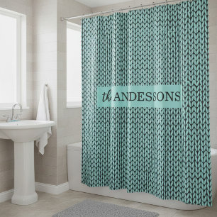 Rideau de douche à motif tricot personnalisé