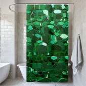 Rideau de douche à motif vert brillant