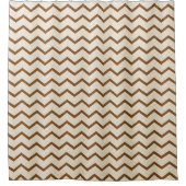 Rideau de douche à motif Zig Zag beige et marron (Devant)