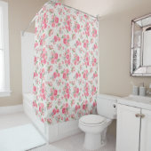 Rideau de douche à motifs floraux (En situation)