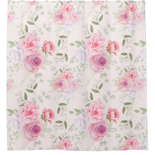 Rideau de douche à motifs floraux (Devant)