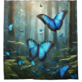 Rideau de douche à papillon bleu Morpho (Devant)