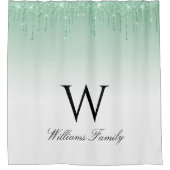 rideau de douche à parties scintillant vert étince (Devant)