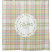 Rideau de douche à plaid - Couleurs de ressort {S2 (Devant)