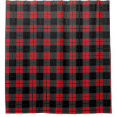 Rideau de douche à plaid noir et rouge (Devant)