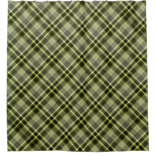 Rideau de douche à plaid vert de terre (Devant)
