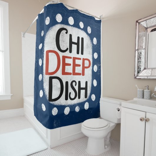 Rideau de douche à plat profond de Chicago (En situation)