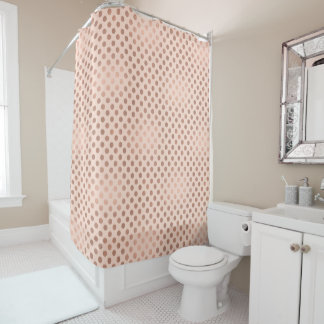 Rideau de douche à point de Polka rose