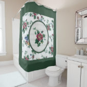 Rideau de douche à pointes rose (En situation)