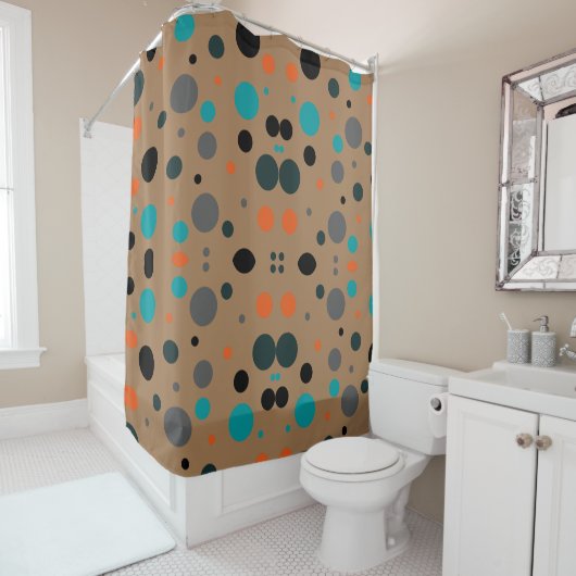 Rideau de douche à points Chic Contemporain (En situation)