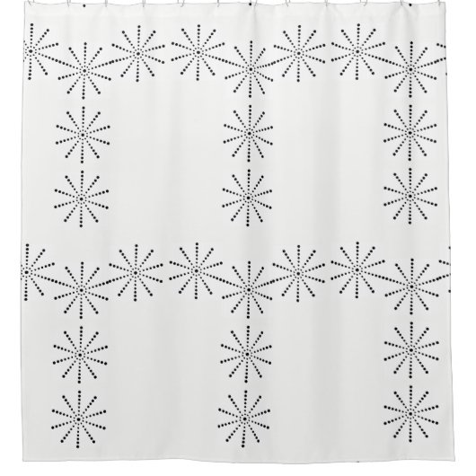 Rideau de douche à points noirs et blancs (Devant)