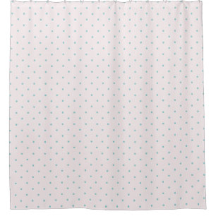 Rideau de douche à points rose et Turquoise Polka