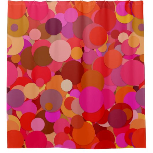 rideau de douche à points rouges (Devant)