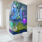 rideau de douche à poissons de l'océan pour enfant (En situation)